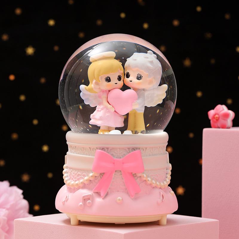 Dreamy Unicorn Crystal Ball Luminous Music Box - Snowflake Gift for Best Friend, Creative Qixi Present
