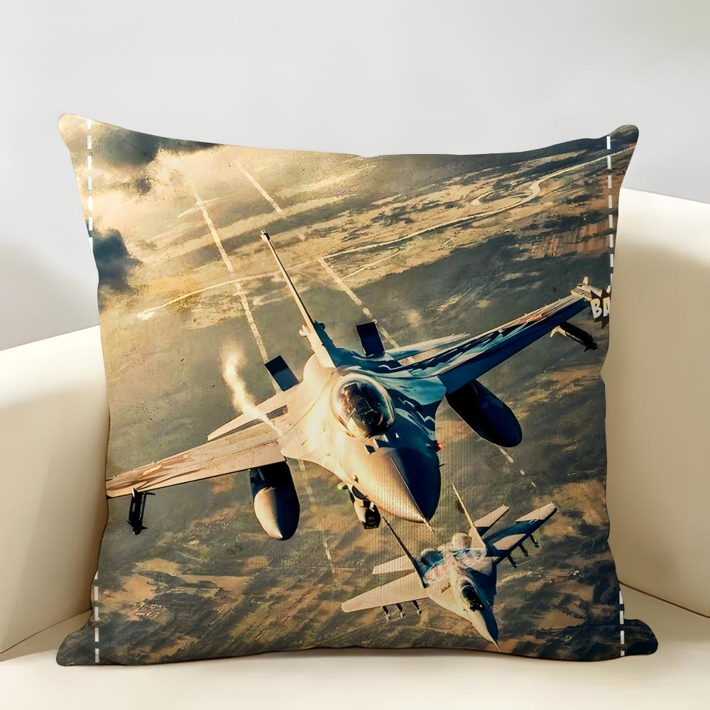 Fighter Jet Cool F B SU Cushion Cover Natural Linen Organic Fabric DoubleSided Printing Room Sofa Decor Pillow Case