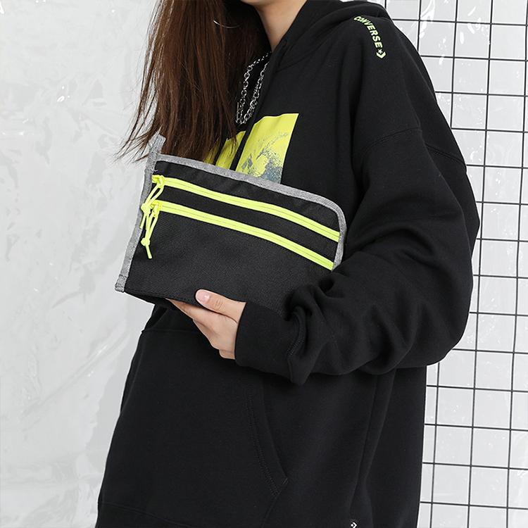 Converse Color Block Zipper Closure Polyester Shoulder Crossbody Bag Unisex bags Black Yellow 10019911-001
