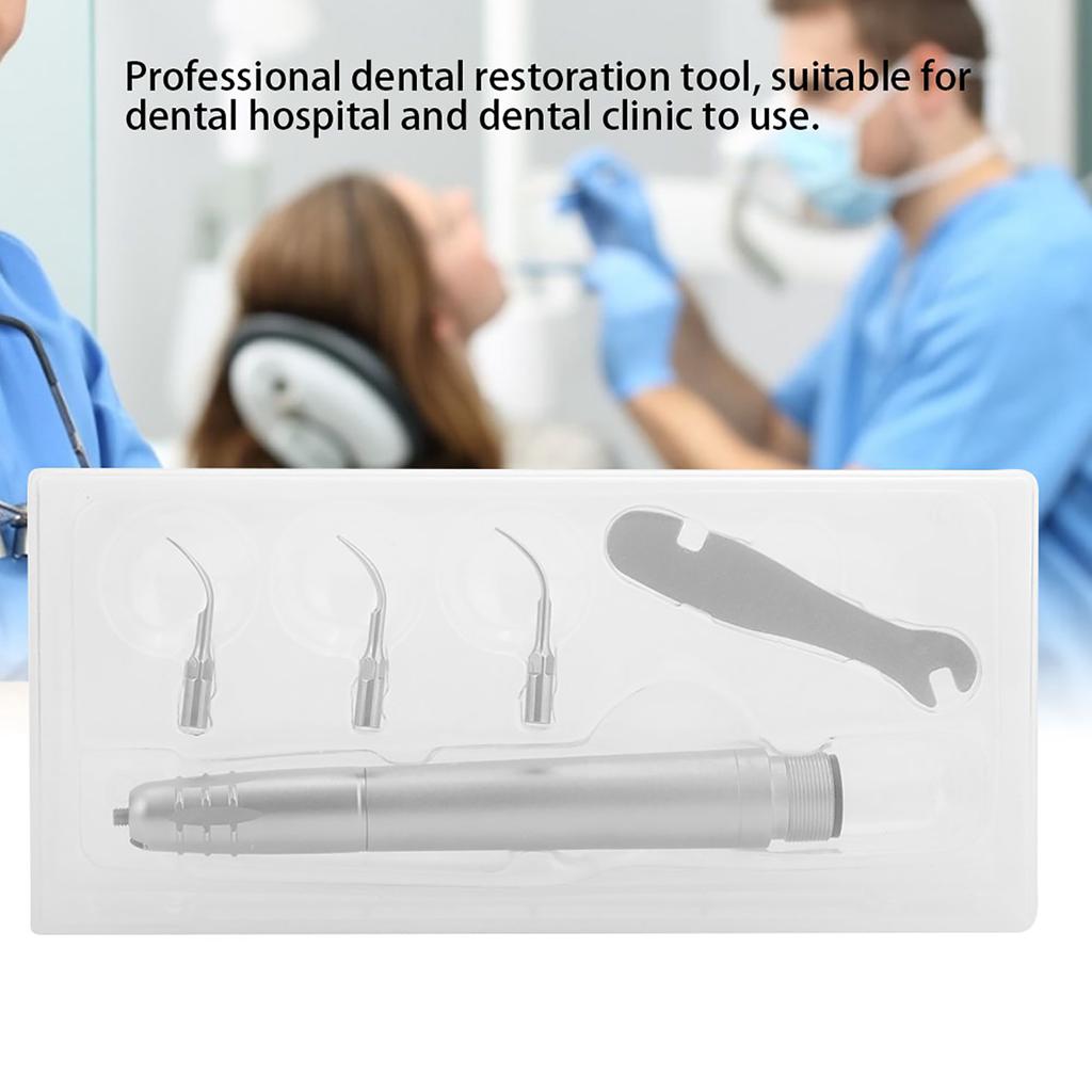 0‑8000Hz Dental 2 Holes Air Scalers Handpiece with 3 Tips Oral Dental Tool