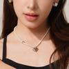 Silver Pearl Heart Necklace OTNP23510PWI