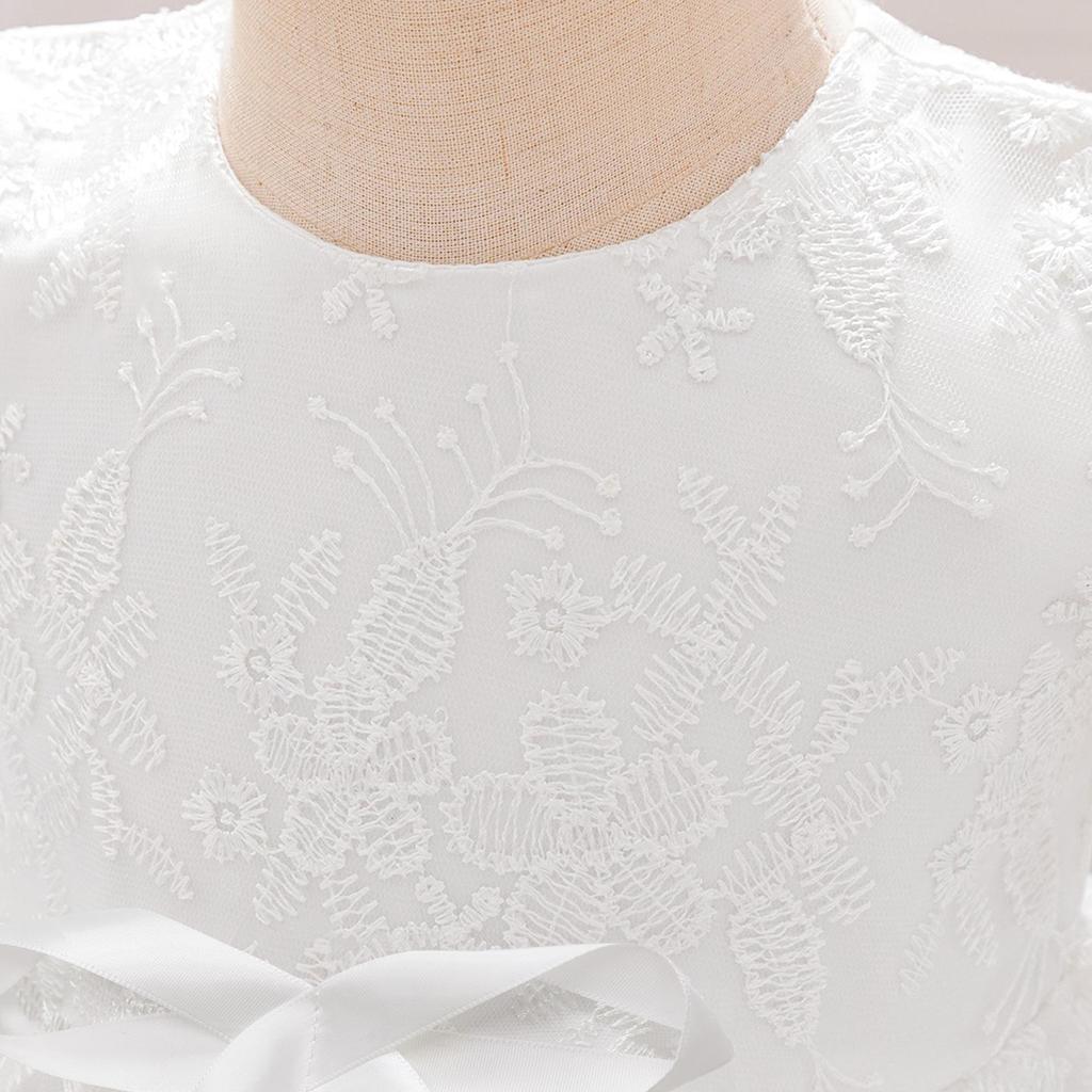 Кружевное детское крестильное платье в европейском и американском стиле с пышной юбкой и шапочкой