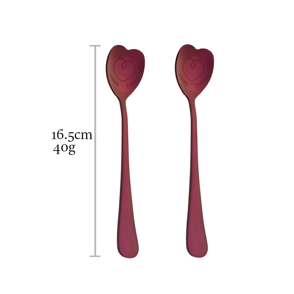 2 шт., ложка из нержавеющей стали в форме сердца, Золотая ложка, кофейная ложка, праздничные подарки, кухонные аксессуары, украшение для посуды