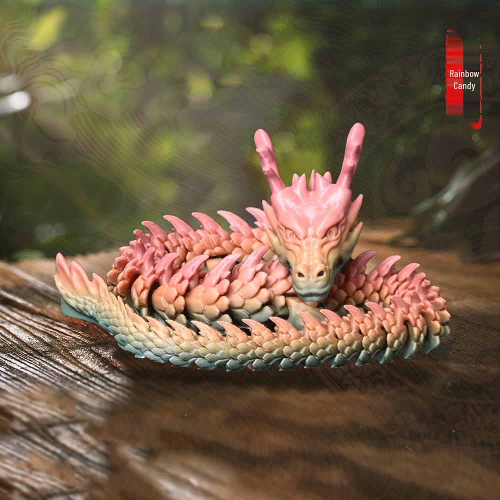 Подвижный 3D-печатный китайский дракон Детский подарочный орнамент