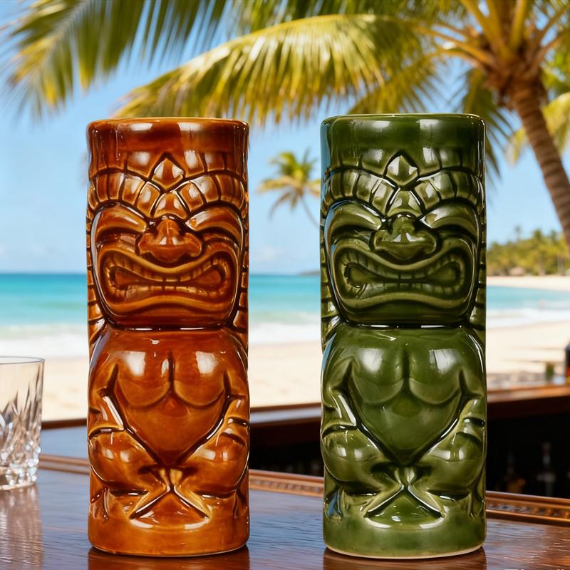 Creative Ceramic Mug Home Decor Cocktail Cup Bar Hawaiian Cocktail Cup Antique Relief TIKI Mug Home Decoration Accessories Gift