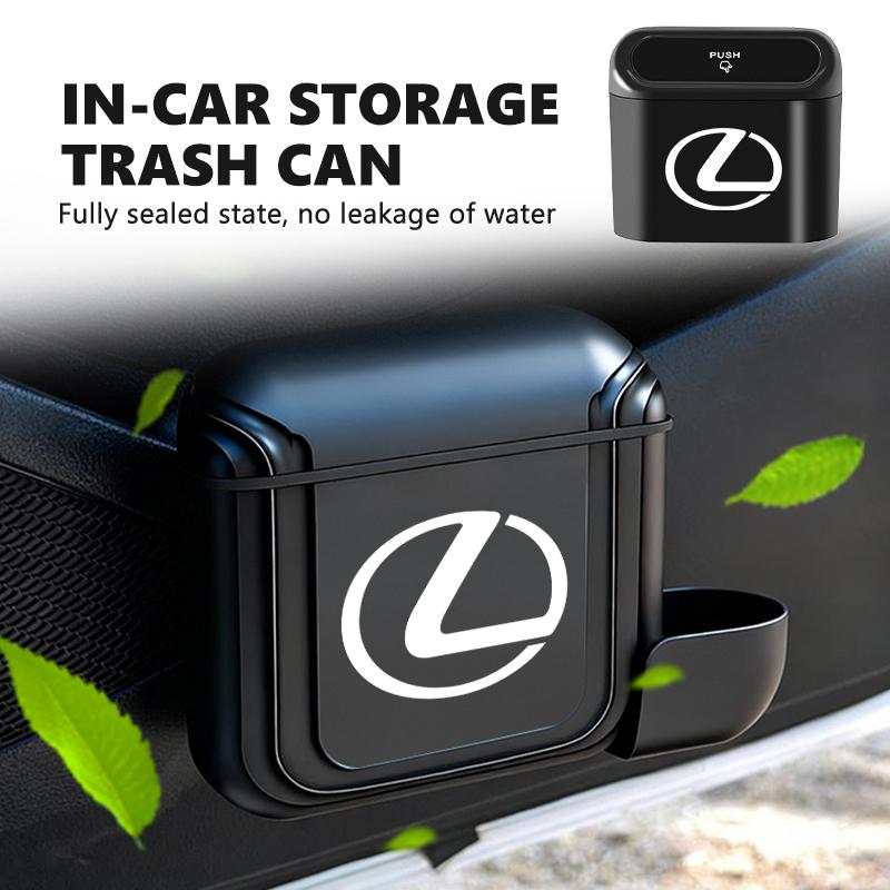 GEFF2 Hanging Car Trash Can Garbage Dust Case Storage with Lid Bin For Lexus RX350 IS250 CT200h ES250 ES300h NX300h IS200 GS300