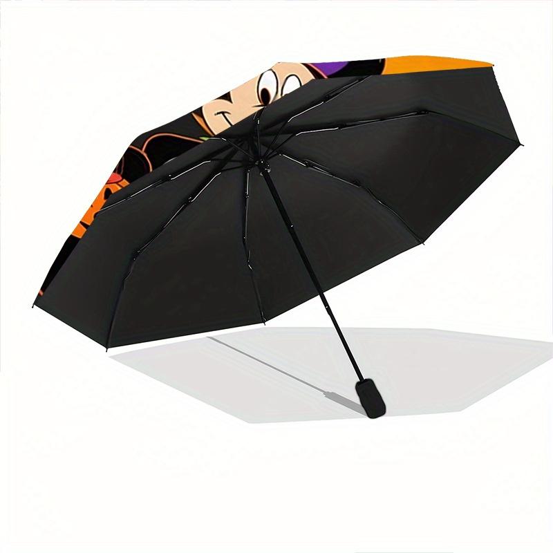 1pc Happy Halloween Mickey and Minnie Automatic Opening and Closing Umbrella - Lightweight 3-Fold Design, Suitable for Fans, Travel, Daily U