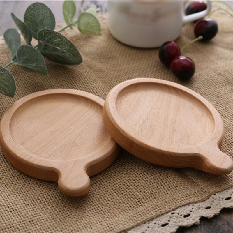 7.5cm Wooden Placemats Coasters Handled Tea Coffee Cup Pad Decorative Heat Resistant Square Round Drink Mat Bowl Teapot Holder