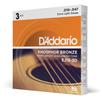 D'Addario Фосфорная бронза Сверхлегкие струны для акустической гитары, .010-.047, EJ15-3D, 3 комплекта