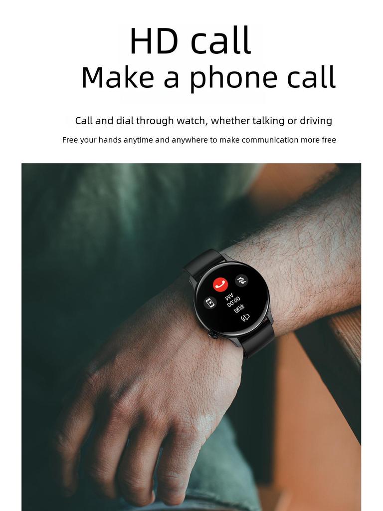 Умные часы HK85: Экран AMOLED HD, звонки по Bluetooth, музыка, уровень кислорода в крови и давление, фитнес-трекер.