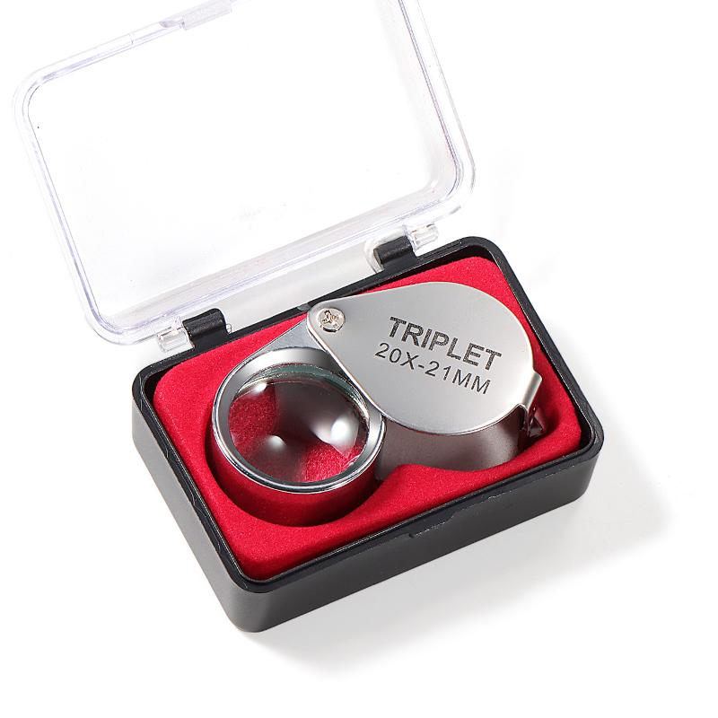 10x 20x 30X 21мм Металлическая Складная Стеклянная Линза Маленькая Портативная Ювелирная Часовая Идентификационная Лупа Инструмент