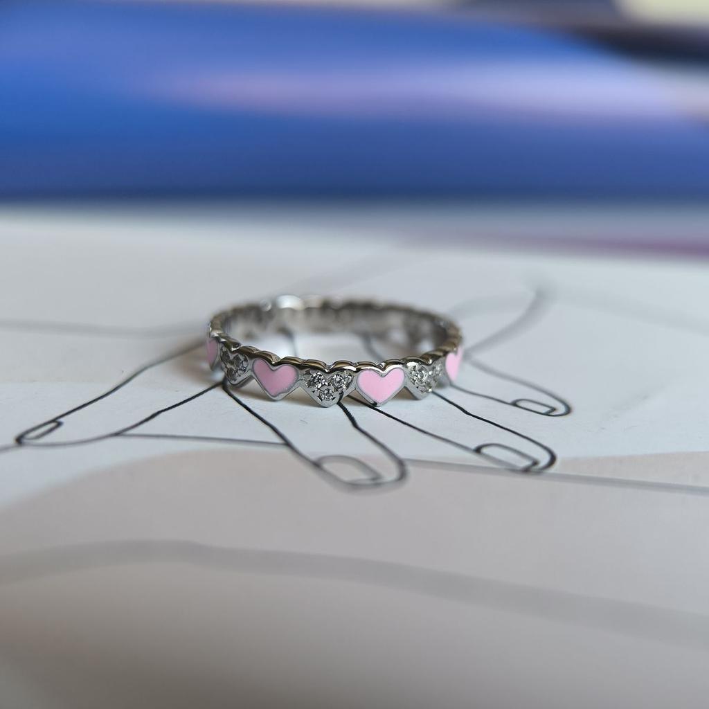 Silver Ring with Enamel, Cubic Zirconias, Item Weight 1.5 G (60002261)