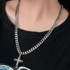 Necklace European American Cuban Chain Cross Pendant Male Trend ins Hip Hop High Street Coarse Versatile Necklace