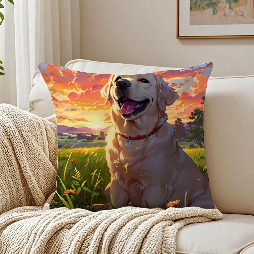 Labrador Retriever Pillow Friendly Dog Plush Cushion Cushion Cover Pillowcase Anti-Dustmite Living Room Sofa Decor Cushion Room