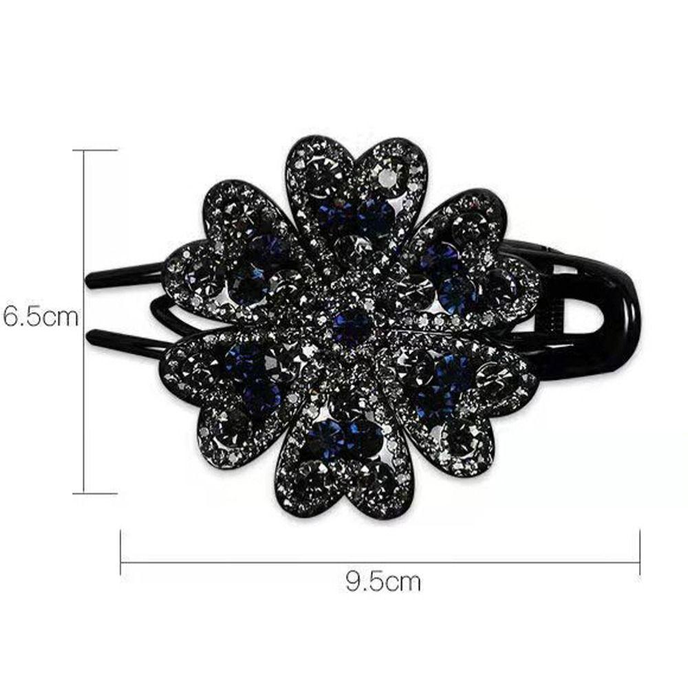 Korean Hair Claws Women Barrettes Flower Hair Clips Rhinestone Duckbill Clips Crystal Hairpins