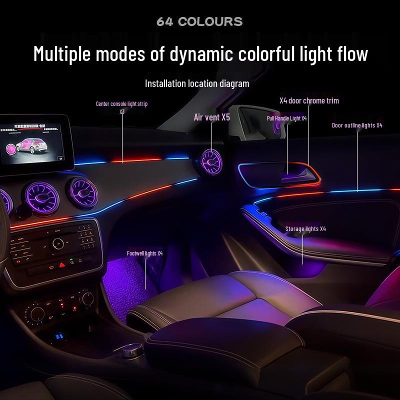 Комплект амбиентной подсветки для вентиляционных отверстий Mercedes-Benz GLA/CLA/GLE/GLS/ML/GLK/GL