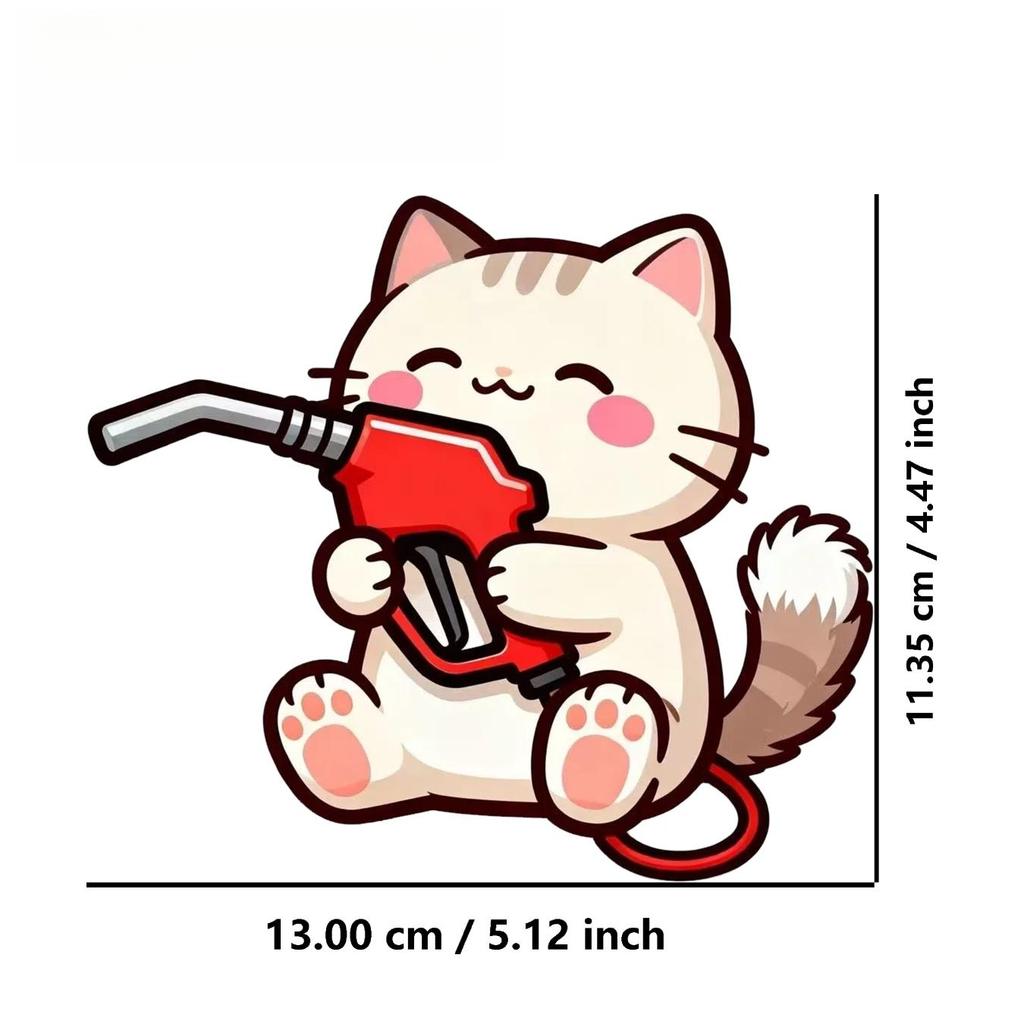 20 piece cartoon kitten hand-held refueling gun refueling prompt sticker car refueling port sticker