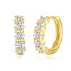 Claw Setting Oval Cut Cubic ZIrconia Hoop Earrings 925 Sterling Silver Gold Plated Womens Jewelry Factory