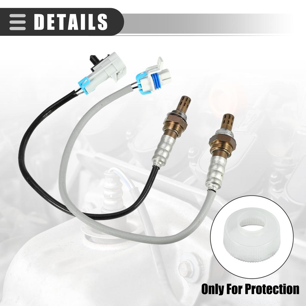 Motoforti Oxygen Sensor, O2 Oxygen Sensor, Cadillac Compatible Escalade 2008-2014, Metal, No.12609457/12573167, Black Gray Silver Tone, Set of 4