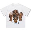 2025 Мужская Женская ASAP Rocky Американский Хип-Хоп Винтажный Принт Мода Свободная Уличная Стирка Тяжелый Хлопок Футболка с Коротким Рукавом