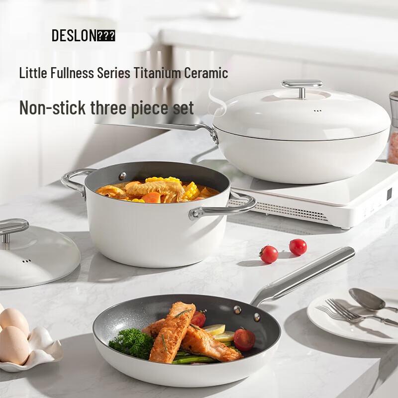 DESLON Titanium Ceramic 3-Piece Cookware Set
