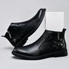 Мода 2025 Мужские ботинки в британском стиле Новая мода Мужские ботинки челси на молнии сбоку Кожаные ботильоны высокого качества Деловая обувь для платья