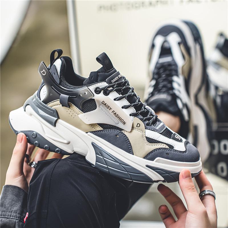 Модные мужские кроссовки 2024 года, дышащие, универсальные, повседневные, спортивные, толстая подошва, увеличивающая прочность, модные кроссовки для пап