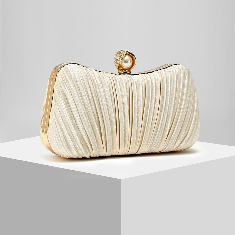 Атласная плиссированная сумка-клатч, сумка для танцевальной вечеринки, свадебная сумка, банкетная универсальная сумка через плечо, наклонная роскошная сумка-мессенджер, новая модель