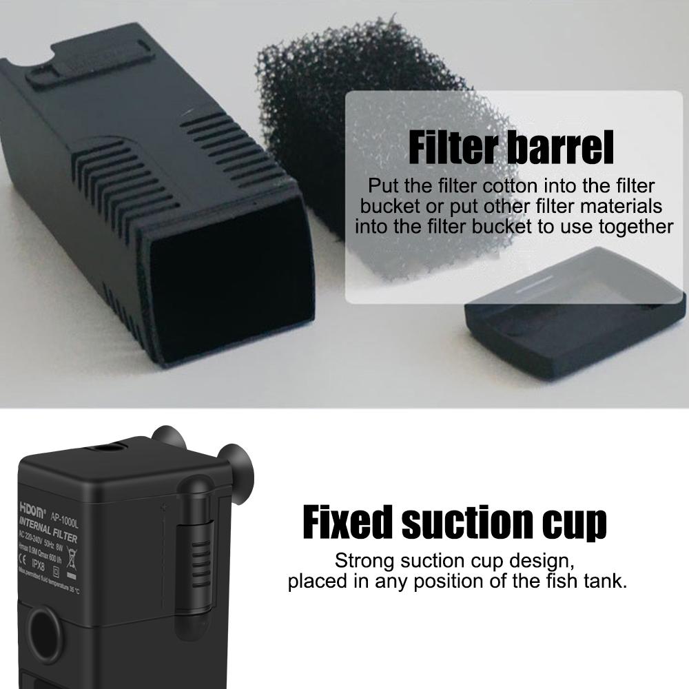 Fish Tank Accessories Aquarium Fish Tank Oxygen Increasing Pump Turtle Tank Filter Low Level Water Submersible Water Filter Pump EU Plug