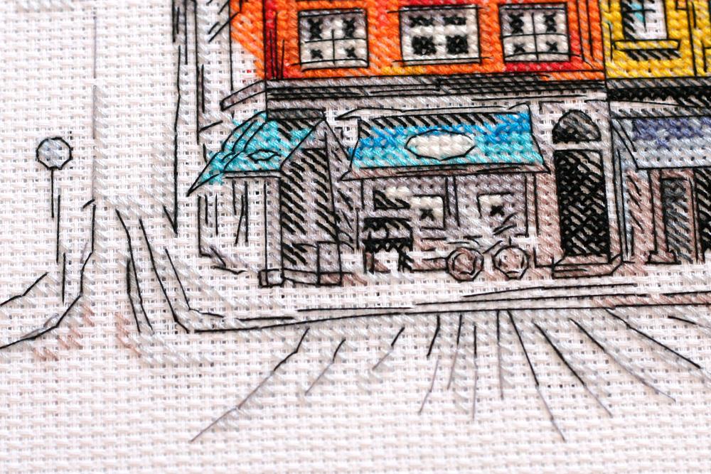 Cross Stitch Kit Abris Art Colored Town