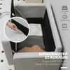 Two-Seater Sofa with Storage, Button Tufting, Cushion, Rubberwood, 117x62x78cm, Light Grey