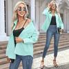 Women's Autumn Top Solid Long Sleeve Loose Casual Shirt Ladies Lapel Pocket Office Shirts