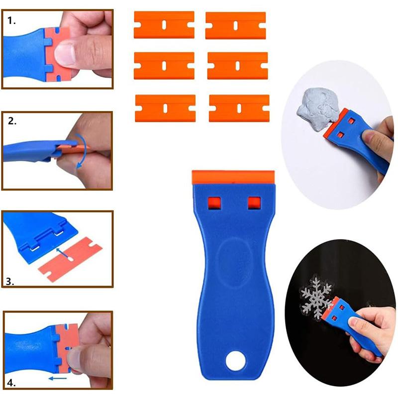100 штук, два режущих пластиковых лезвия для чистки этикеток, средство для удаления клея, скребок для чистки оконных стекол, наклейка для автомобильной пленки, скребок
