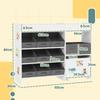Kids Toy Storage Unit with 11 Bins, Cabinet, Top Shelves, 3 Stickers, for Nursery, Playroom, White