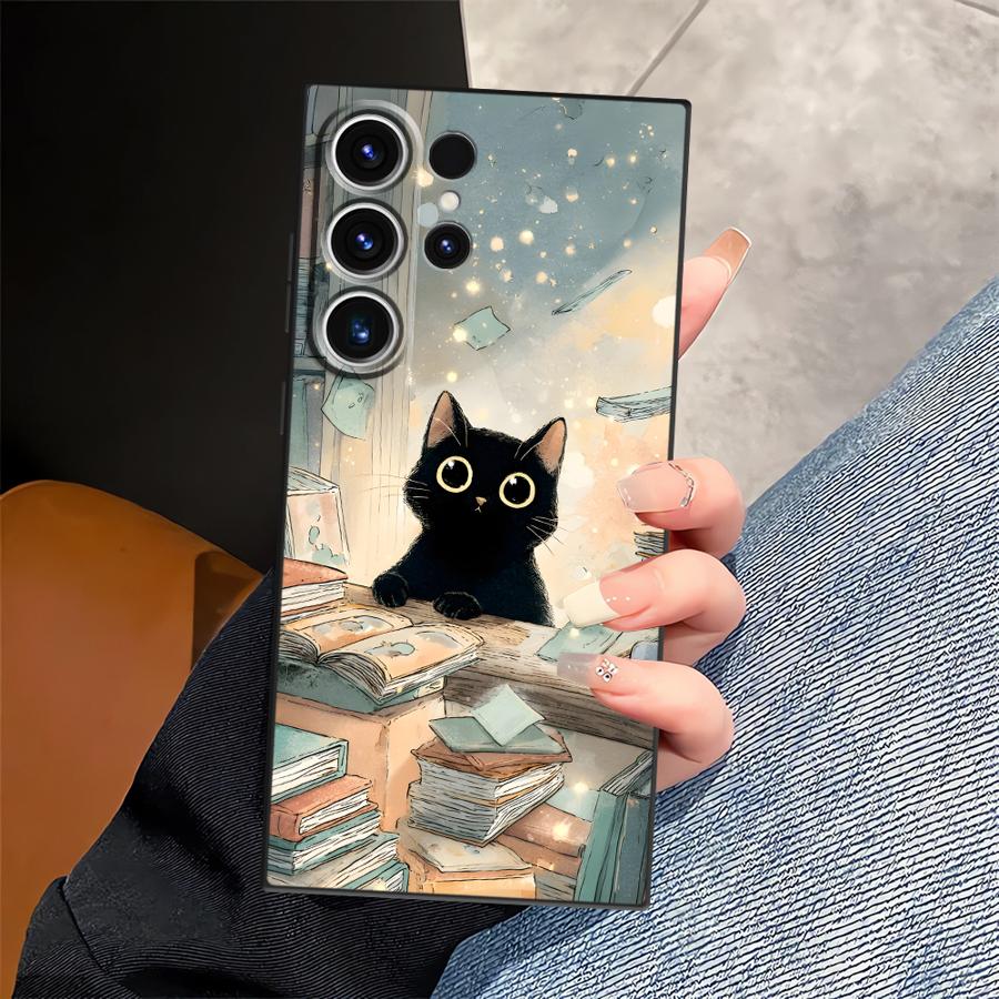 Мультяшный чехол-кошка для Samsung Galaxy S26 Ultra S24 S25 Plus S20 Ultra S10 S9 S21 FE Note 20 8 9 10 S23 Чехол для телефона