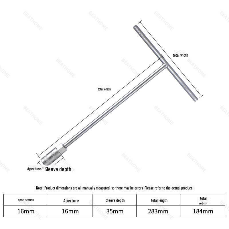Шестигранный динамометрический ключ с Т-образной рукояткой и удлиненной головкой