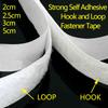 1/5/10Meter Magic Nylon Sticker Strips Self Adhesive Hook and Loop Fastener Tape with Glue DIY Craft Accessories White 20-50mm