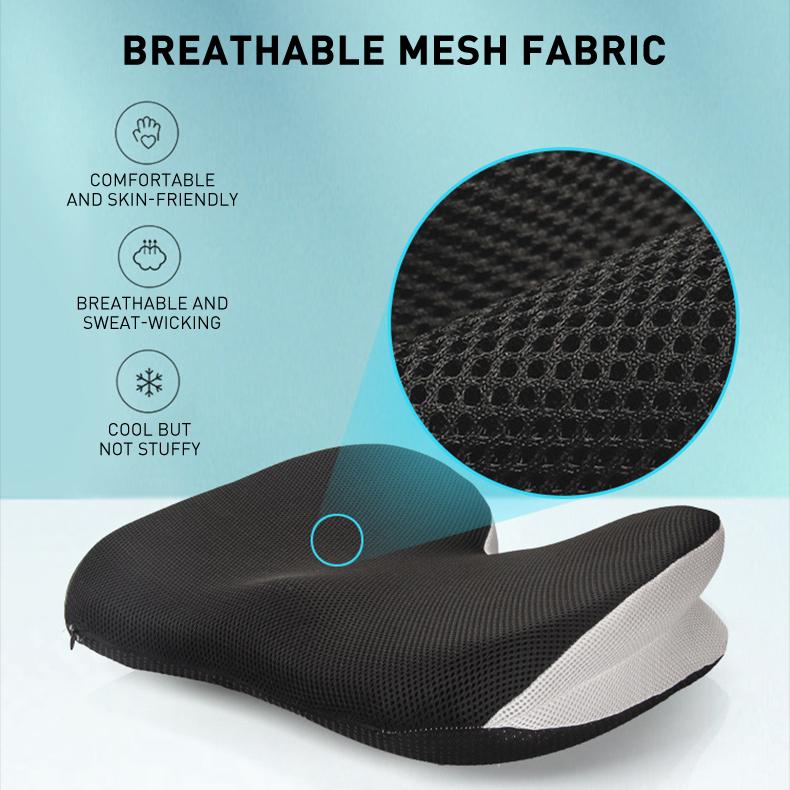 Seat Cushion, Ergonomic Memory Foam Coccyx Cushion for Office Chair & Car, Relieve Long-Term Sitting Pressure