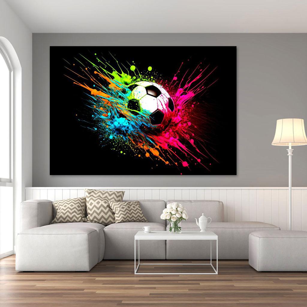 Абстрактные красочные футбольные плакаты и картины на холсте с изображением пламени, настенные художественные картины для гостиной, украшения дома, подарка