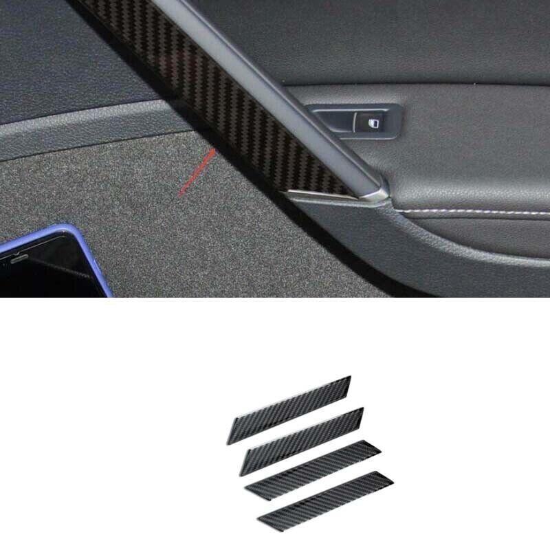 Inner Door Armrest For VW Golf MK7 MK7.5 Cover Trim Real Carbon Fiber 2014-2019