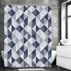 Modern Creative Geometric Pattern Dark Blue Shower Curtain, Bathroom Decorative Shower Curtain, Waterproof Shower Curtain with H