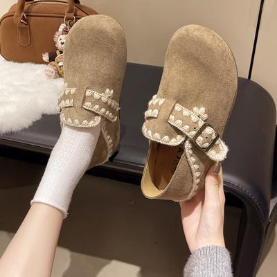 Ретро двухсторонние туфли Boken с круглым носком осенью 2025 года, новая универсальная повседневная женская обувь, ленивые одинарные туфли-лоферы для женщин