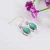Teardrop Turquoise Earrings: Sterling Silver Dangle, Arizona Gemstone