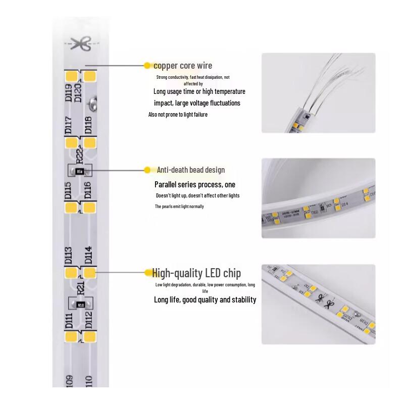 FSL 2835 LED Outdoor Waterproof Strip Light 220V