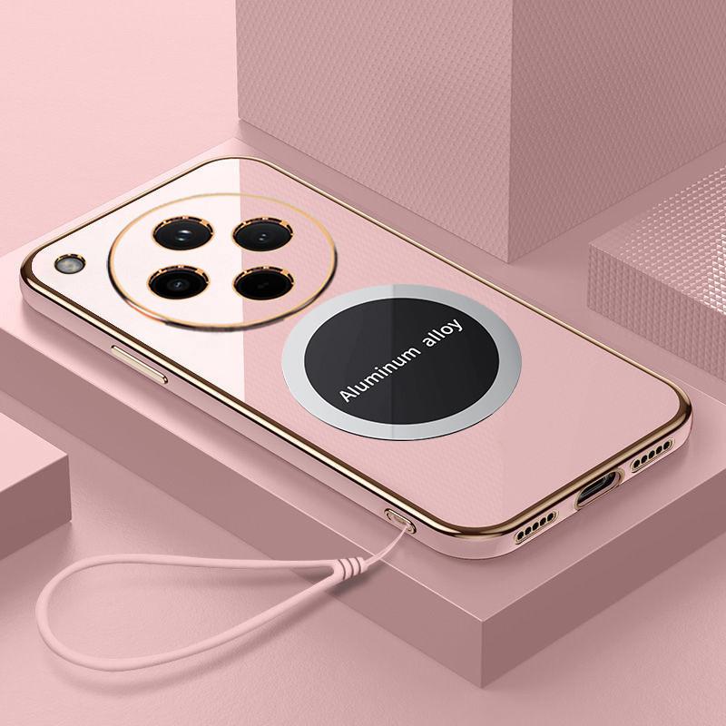 For Oppo Find X8 Case Oppo Find X8 Pro Phone Case Luxury Square Plating Magnetic Attraction ShockProof Silicone Back Cover