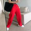 Loose Wide Leg Pants 2022 Autumn Women's Red Sweatpants High Waist Loose Pants Women's Fashion Street Straight Pants