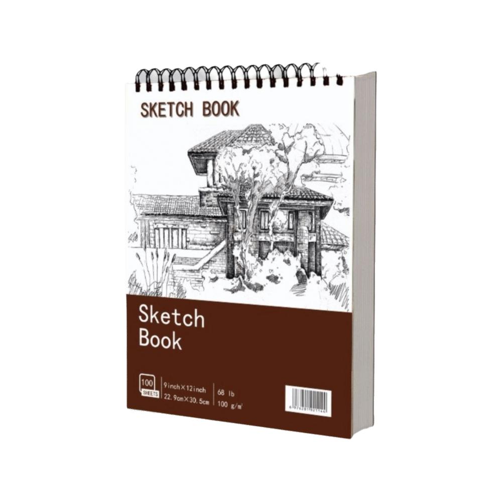 100 Sheets Spiral Bound Artist Sketchbook Perforated Pages Sketching Notebook Crayon Drawing