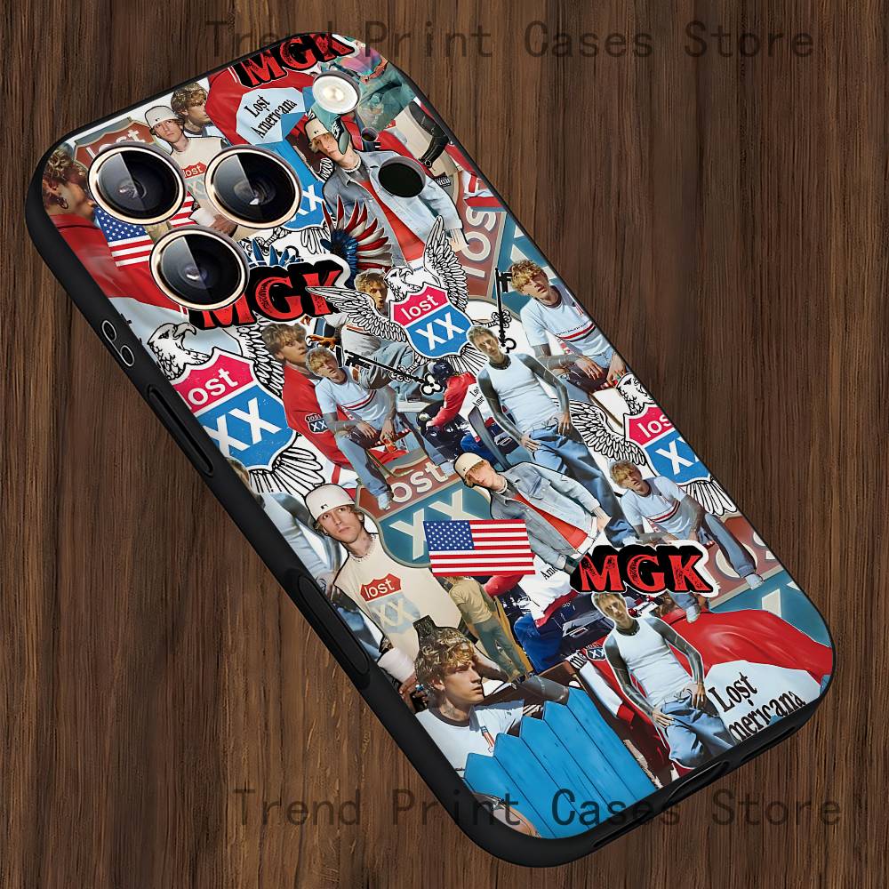 M-MGK Lost Americana LA Чехол для телефона для iPhone 14,16,12,13,15,11,17,Pro,Max,Plus,E,Air,Mini Мягкий чехол