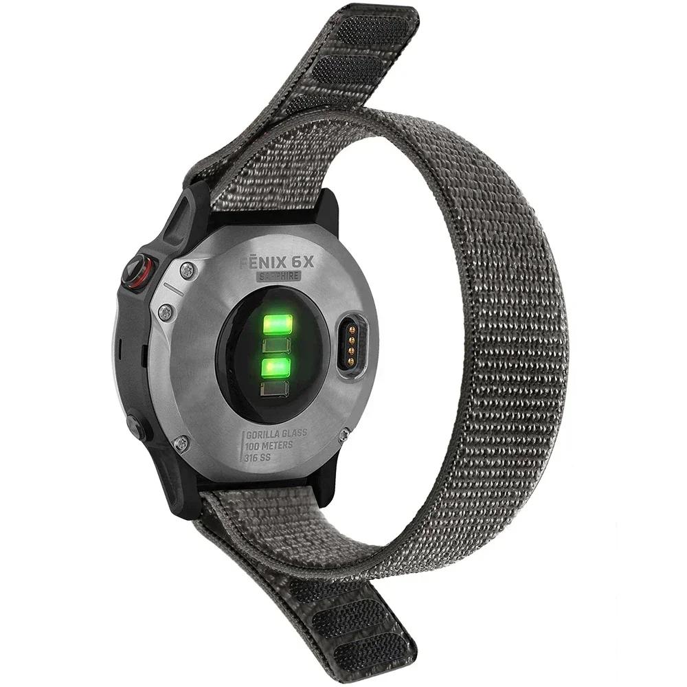 Нейлоновый ремешок с липучкой 26 мм 22 мм для часов Garmin Fenix 7 7X Pro 6/Epix Pro Gen 2 47 мм 51 мм/Enduro/TACTIX/Forerunner 965 955