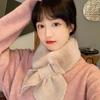 New Soft and Waxy Korean Version Cross Solid Color Fur Scarf To Keep Warm Imitation Rex Rabbit Accessories Fur Scarf Plush Fur Collar for Women